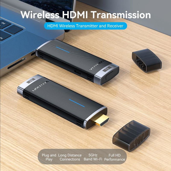 Vention ADCB0 Adaptador de vídeo inalámbrico HDMI a HDMI Negro